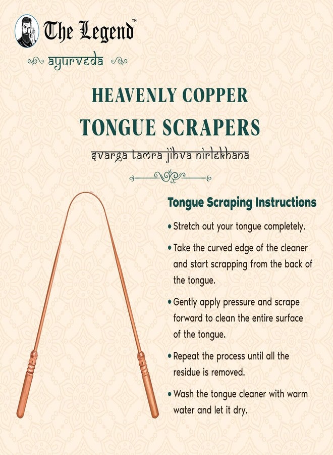 The Legend Ayurveda Holy Copper Tongue Cleaner or Scraper (3 Count (Pack of 1)) - Image 4